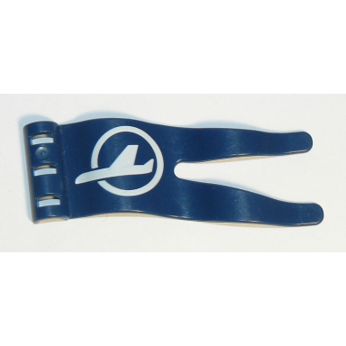dark blue duplo flag wavy 2 x 5 with white airplane in circle pattern