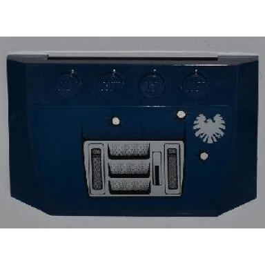 dark blue wedge 4 x 6 x 2 3 triple curved with air intakes bullet holes and shield logo pattern sticker - set 6867