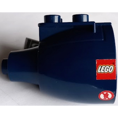dark blue duplo airplane large engine housing with lego logo and red people prohibited sign pattern model right side stickers - sets 7840 7843