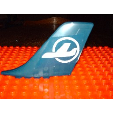 dark blue duplo airplane large tail 1 x 9 x 5 with white airplane in circle pattern sticker - set 7840