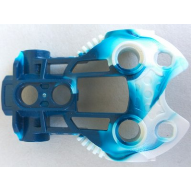dark blue bionicle toa inika shoulder armor with marbled white pattern