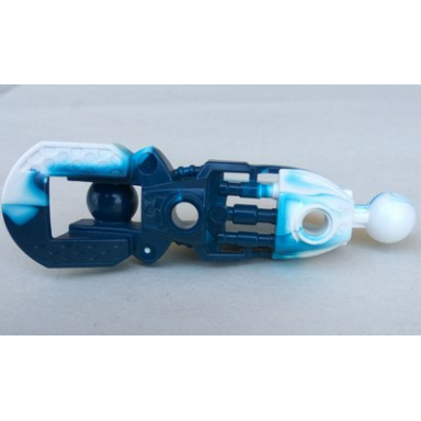 dark blue bionicle toa inika leg lower section with marbled white pattern