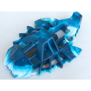 dark blue bionicle foot toa inika elliptical with marbled white pattern