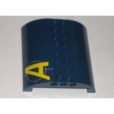 dark blue slope curved 8 x 8 x 2 double with agents logo pattern right sticker - set 8971