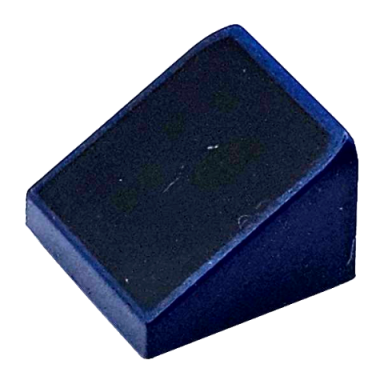 dark blue slope 30 1 x 1 x 2 3 with black surface pattern