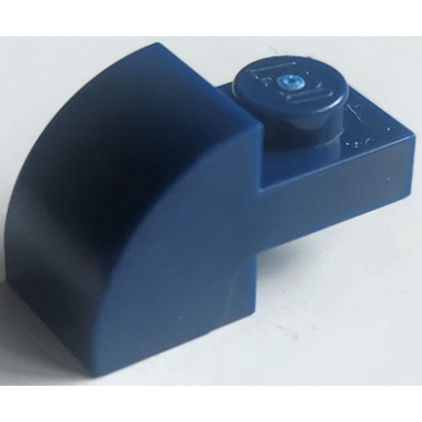 dark blue slope curved 2 x 1 with recessed stud