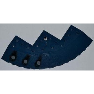 dark blue brick round corner 10 x 10 with slope 33 edge axle hole facet cutout with 3 launch tubes pattern model left sticker - set 8018