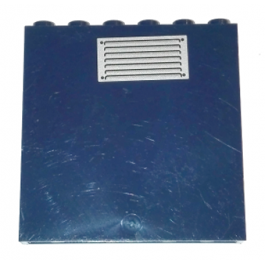 dark blue panel 1 x 6 x 5 with air vent pattern sticker - set 8635