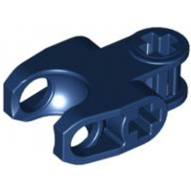 dark blue technic axle connector 2 x 3 with ball joint socket - closed sides angled forks with closed axle holes