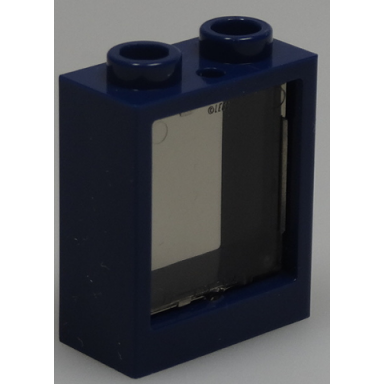dark blue window 1 x 2 x 2 flat front with trans-brown glass 60592 60601