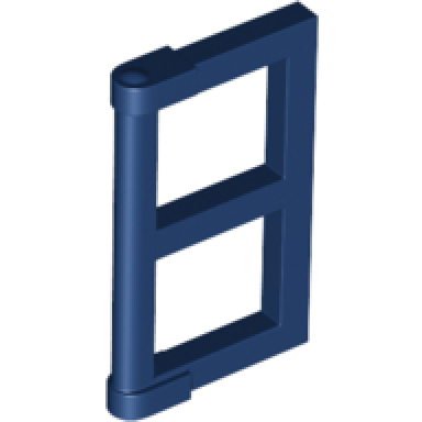 dark blue pane for window 1 x 2 x 3 with thick corner tabs