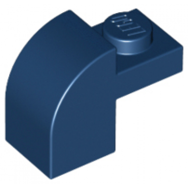 dark blue slope curved 2 x 1 x 1 1 3 with recessed stud