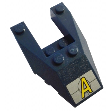 dark blue wedge 6 x 4 cutout with stud notches with agents logo pattern sticker - set 8637