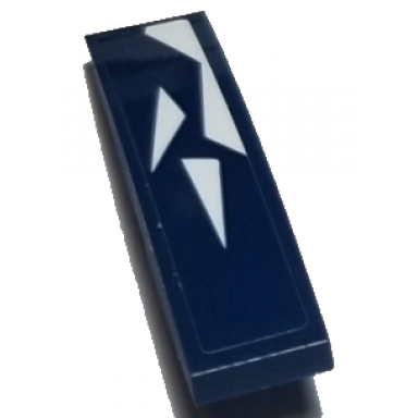 dark blue slope curved 4 x 1 with white triangles on dark blue background pattern model left side sticker - set 75885