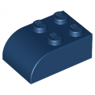 dark blue slope curved 3 x 2 with 4 studs