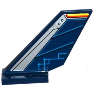 dark blue tail shuttle with silver edge and dark blue rudder with circuitry pattern on left side sticker - set 70315