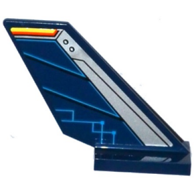 dark blue tail shuttle with silver edge and dark blue rudder with circuitry pattern on right side sticker - set 70315