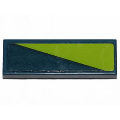 dark blue tile 1 x 3 with lime triangle on dark blue background pattern sticker - set 70826