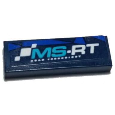 dark blue tile 1 x 3 with ms-rt and blue triangles pattern sticker - set 75885