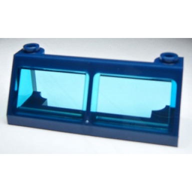 dark blue windscreen 2 x 6 x 2 train with fixed trans-light blue glass