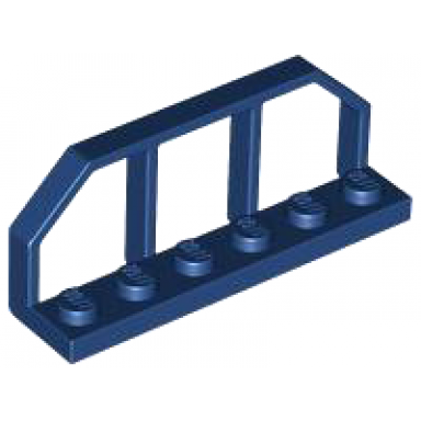 dark blue plate modified 1 x 6 with train wagon end fence