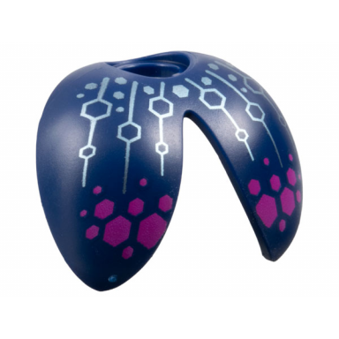 dark blue minifigure wings beetle with metallic light blue circuitry and magenta hexagons pattern