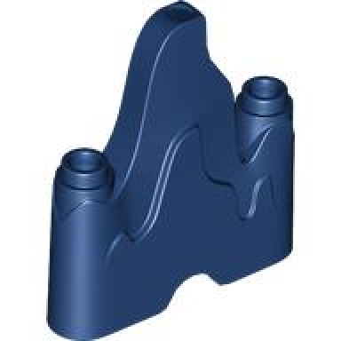 dark blue wave rounded 1 x 4 with 2 studs on ends flame rock