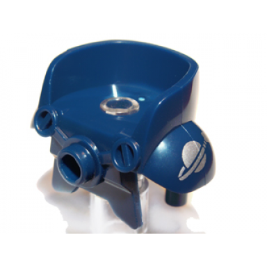 dark blue minifigure armor space with shoulder protection with silver classic space logo pattern
