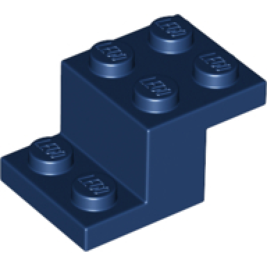 dark blue bracket 3 x 2 x 1 1 3 with bottom stud holder