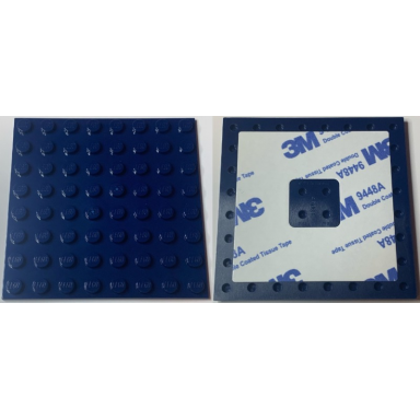 dark blue plate modified 8 x 8 with double-sided adhesive tape on back