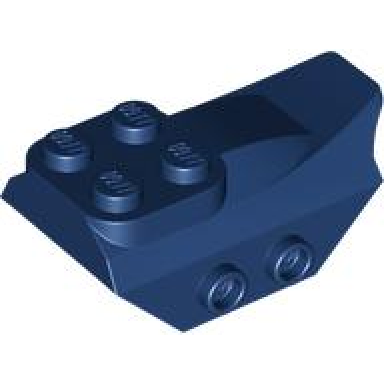 dark blue slope curved 4 x 2 with 4 studs on top 2 hollow studs on each side wing end