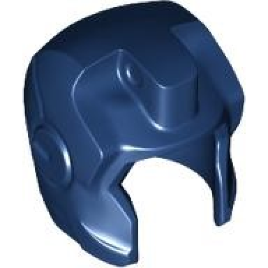 dark blue minifigure headgear helmet space with open face and large top hinge with straight cheeks iron man