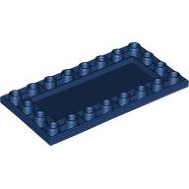 dark blue tile modified 4 x 8 inverted with studs on edges