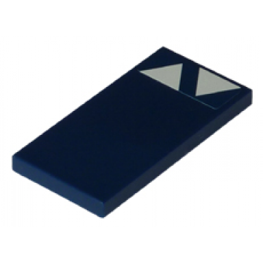 dark blue tile 2 x 4 with 2 white triangles pattern sticker - set 8086