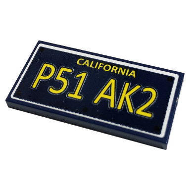 dark blue tile 2 x 4 with california and p51 ak2 pattern sticker - set 10265