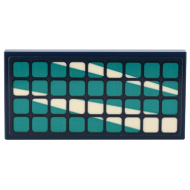 dark blue tile 2 x 4 with dark turquoise solar panels with white reflections pattern sticker - set 41732