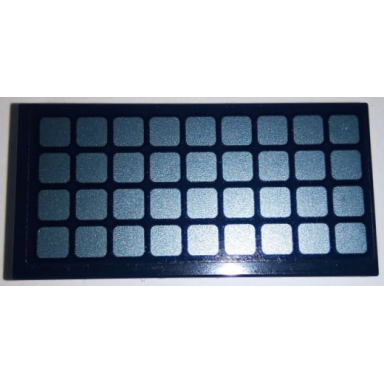 dark blue tile 2 x 4 with metallic light blue solar panel pattern sticker - set 41446