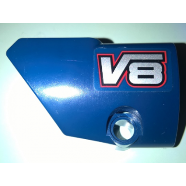 dark blue technic panel fairing 1 small smooth short side a with v8 pattern sticker - set 41999