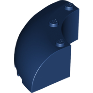 dark blue brick round corner 6 x 6 x 2