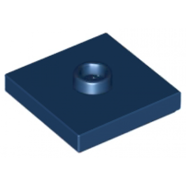 dark blue plate modified 2 x 2 with groove and 1 stud in center jumper