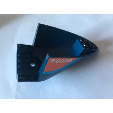 dark blue aircraft fuselage aft section curved bottom 6 x 10 with dark azure stripe and orange triangle with rk60193 and fuel pattern on both sides stickers - set 60193