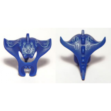dark blue minifigure headgear head cover manta ray with white pattern