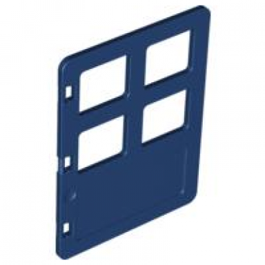 dark blue duplo door window pane 1 x 4 x 4 with four panes same size