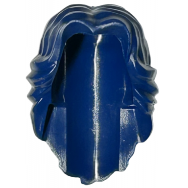 dark blue minifigure hair female mid-length wavy with center part
