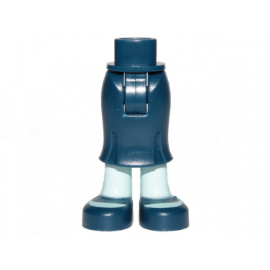 dark blue mini doll hips and skirt long light aqua legs and dark blue open toe shoes pattern - thick hinge