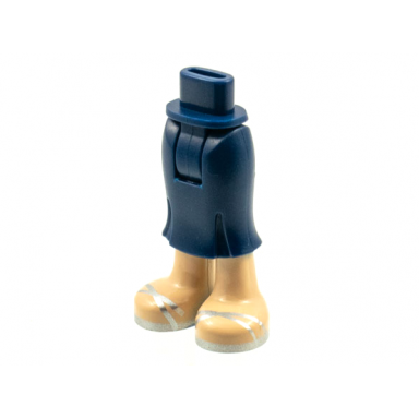 dark blue mini doll hips and skirt long light nougat legs and silver sandals pattern - thick hinge