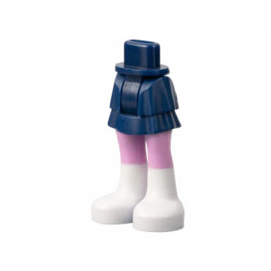 dark blue mini doll hips and skirt layered bright pink legs and white boots pattern - thick hinge