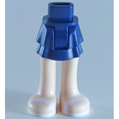 dark blue mini doll hips and skirt layered light nougat legs and white sandals pattern - thick hinge