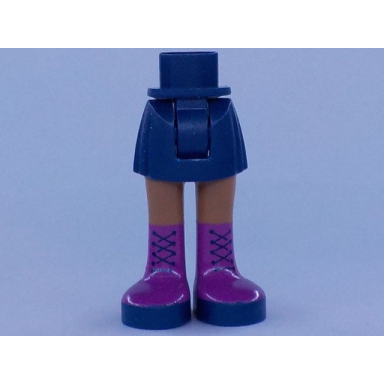 dark blue mini doll hips and skirt medium nougat legs and magenta boots with dark blue laces and soles pattern - thick hinge