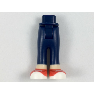 dark blue mini doll hips and trousers with back pockets with light nougat ankles and red shoes with white laces soles and toe caps pattern - thick hinge